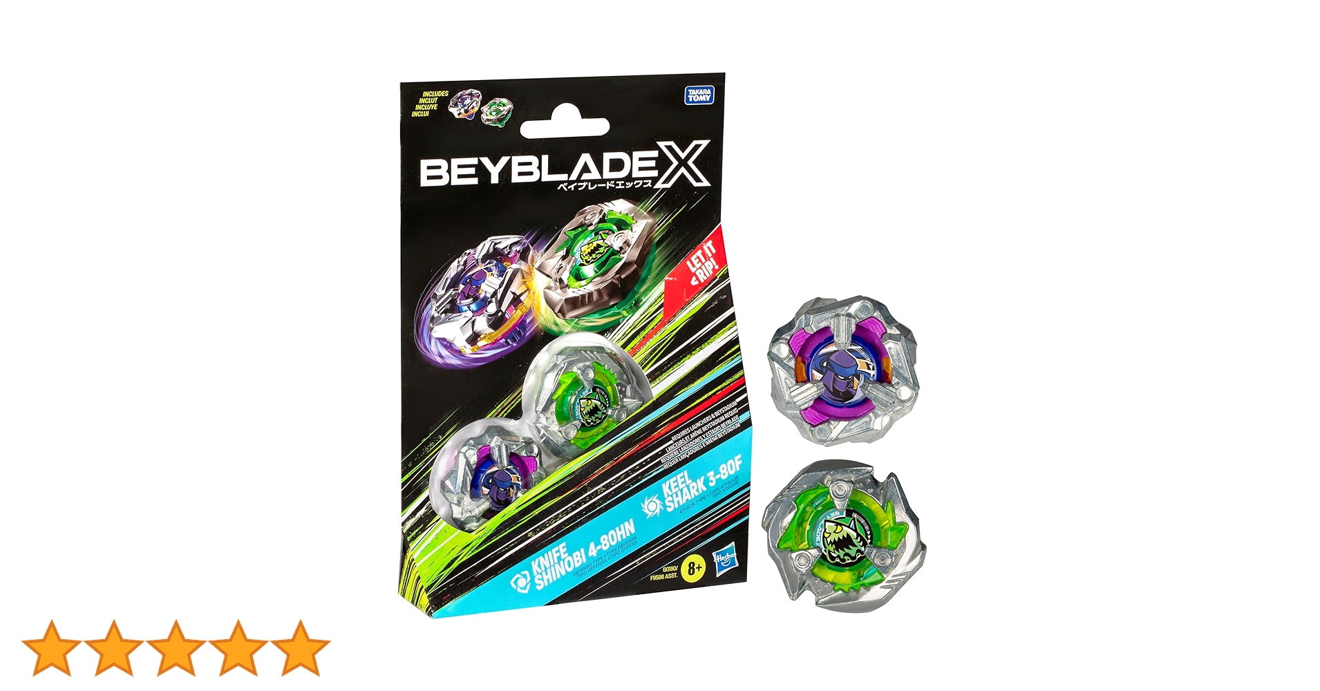 Amazon.co.jp: ベイブレードXナイフ忍4-80HNとキールシャーク 3-80F